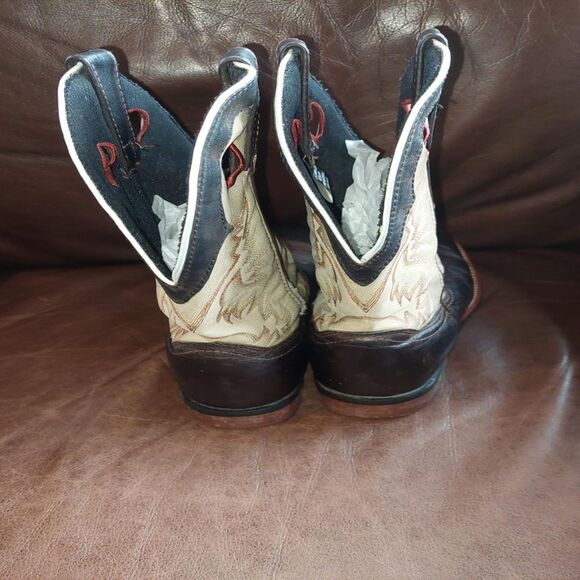 Laredo 7886 Men's Brown/Tan Square Toe Leather Cowboy Western Boots - Size 8.5D - Picture 3 of 4